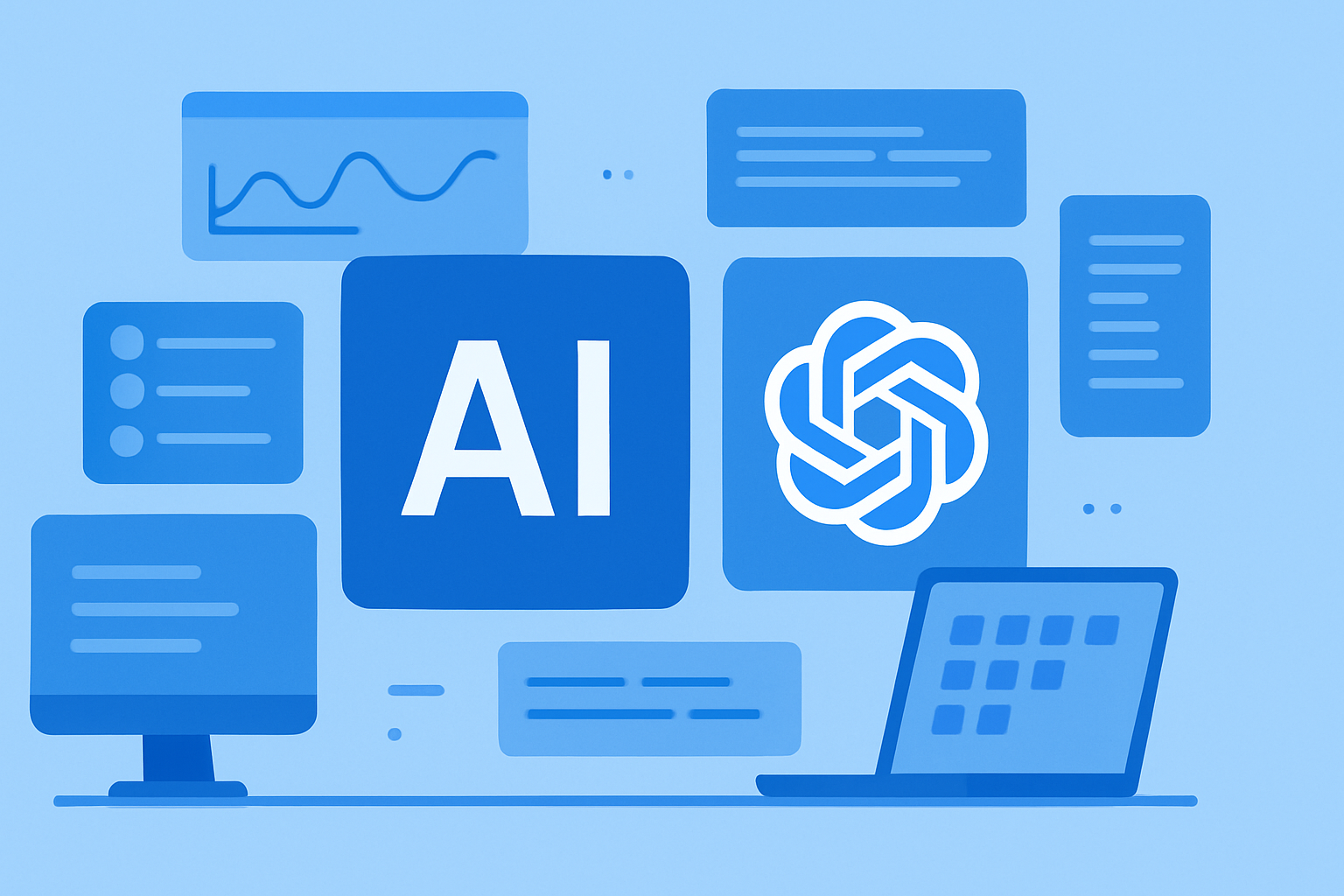 ChatGPT technology illustration for ChatGPT API 始め方の手順｜初心者が今日やること